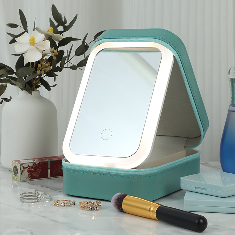 LED 3-Color Adjustable Cosmetic Mirror Organizer